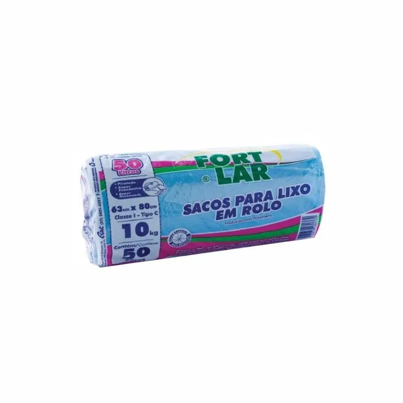Saco para lixo premium 50L - 63X80CM - transparente