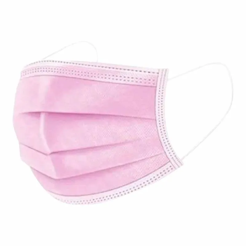 Máscara Descartável TNT Tripla Rosa 1795 Fort flex - 10UN