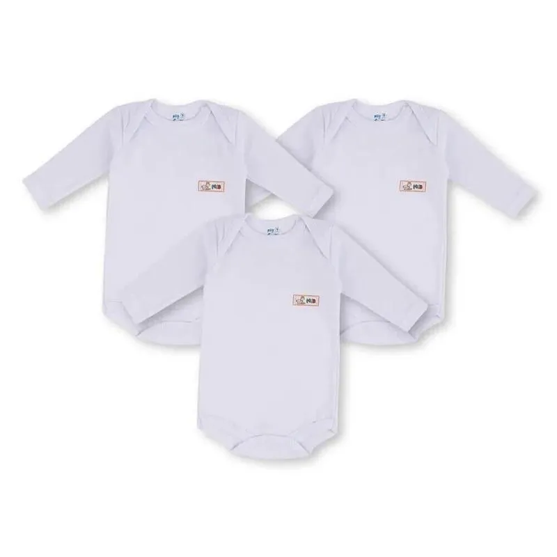 Kit Body Manga Longa Mub 3 Peças M Branco (MP)
