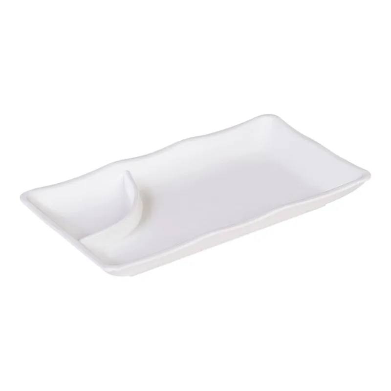 Prato Para Sushi Retangular 11,5x19,5 Branco em Polipropileno