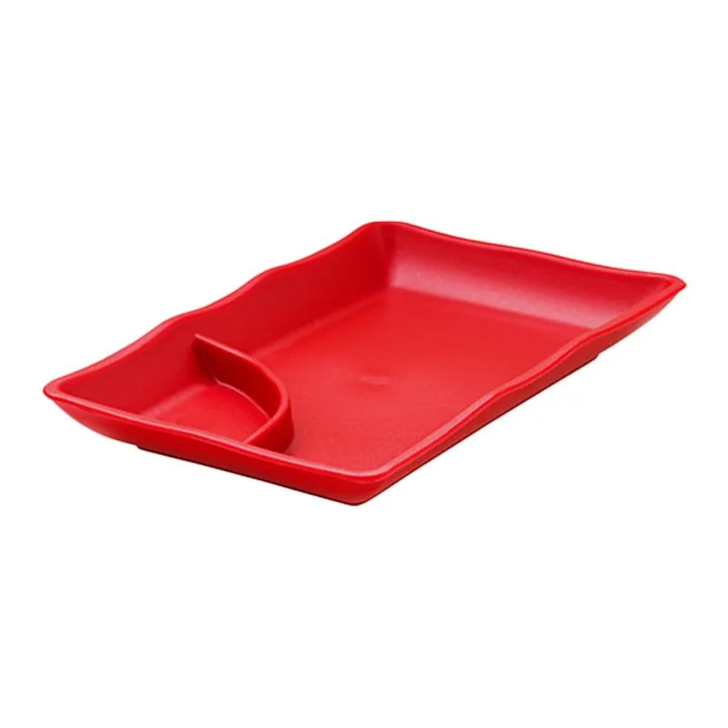 Prato Para Sushi Retangular 11,5x19,5 Vermelho em Polipropileno