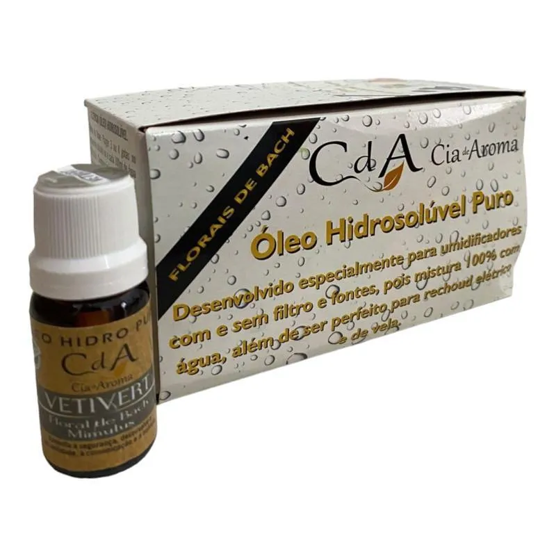 Kit 10 Óleo Hidrossolúvel Vetivert Puro Umidificadores 10ml