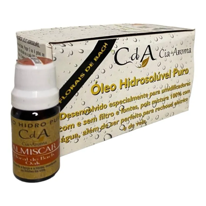 Kit 10 Óleo Hidrossolúvel Almiscar Puro Umidificadores 10ml