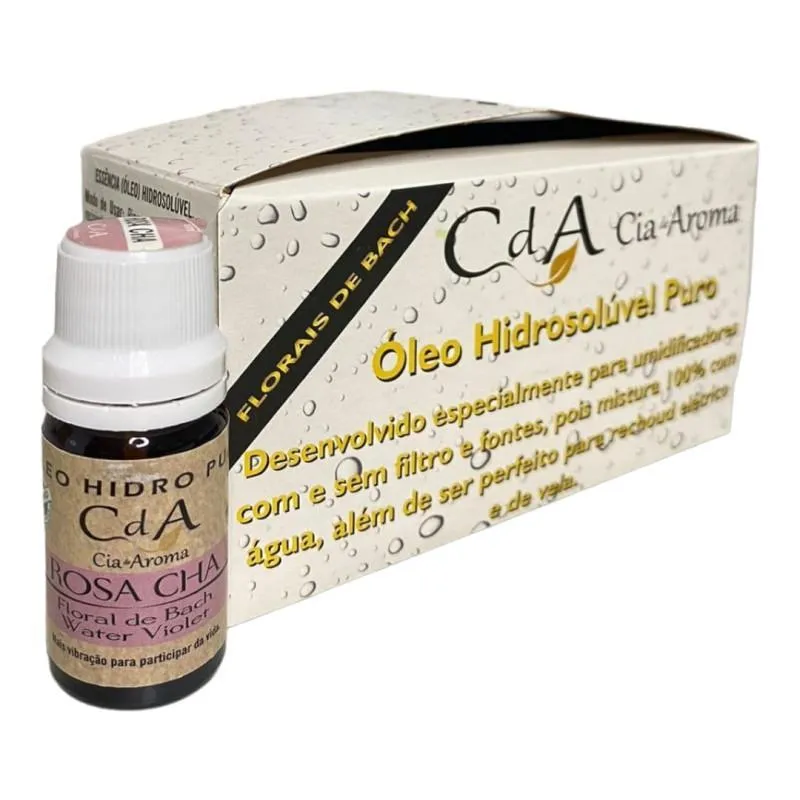 Kit 10 Óleo Hidrossolúvel Rosa Chá Puro Umidificadores 10ml