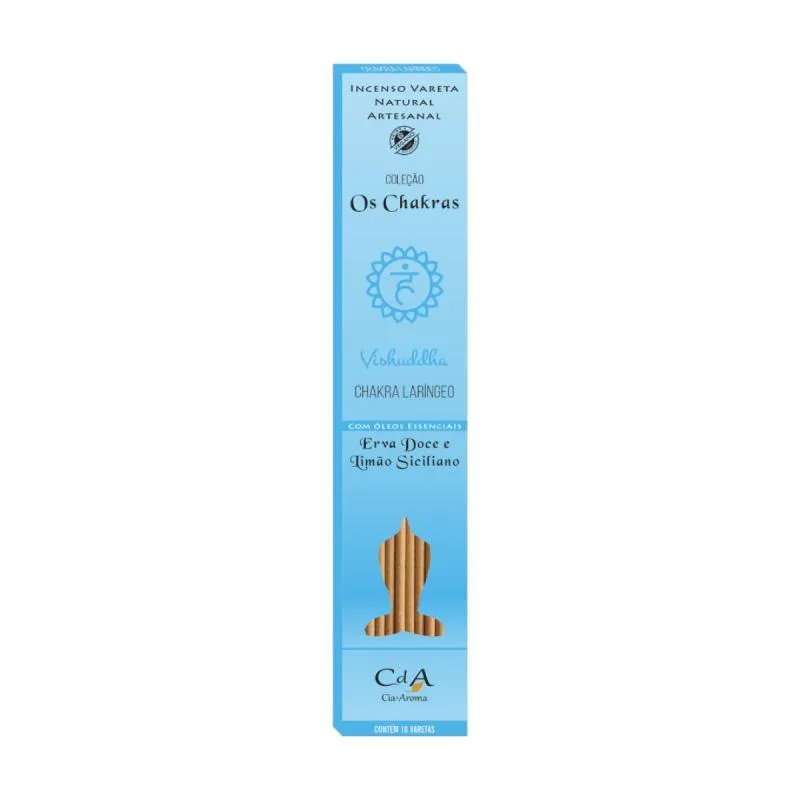 Incenso Natural Chakras Laringeo Puro Caixa Com 10 Varetas