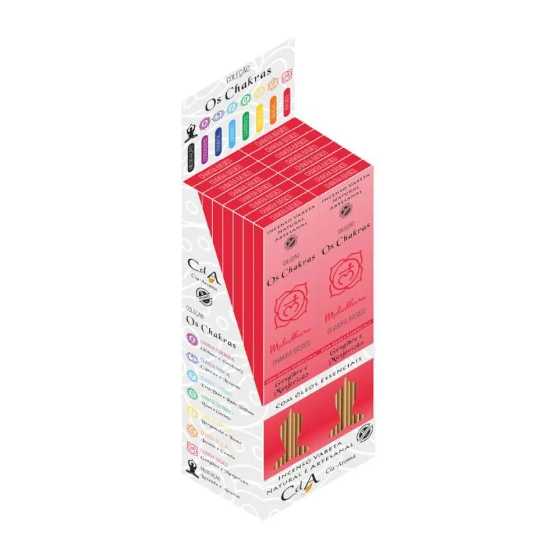 Incenso Natural Chakras Básico Puro Cx Com 16 10 Varetas