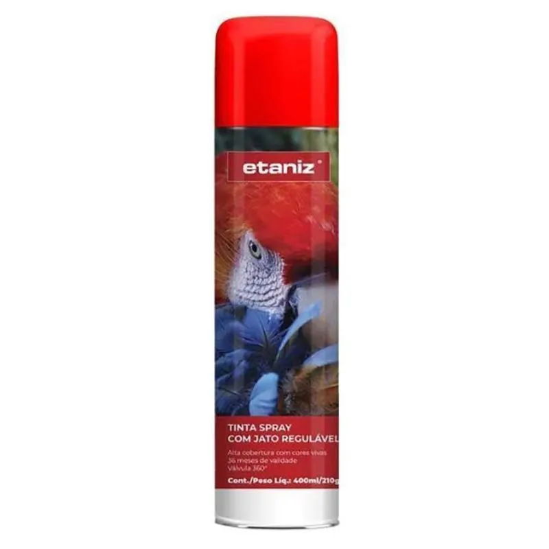 Tinta Spray Vermelho Brilhante 400ml Etaniz