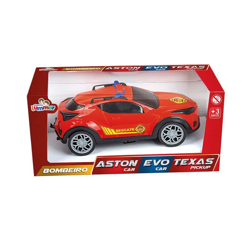 Carro De Brinquedo Aston Car Polícia Vermelho Lummar Brinquedos