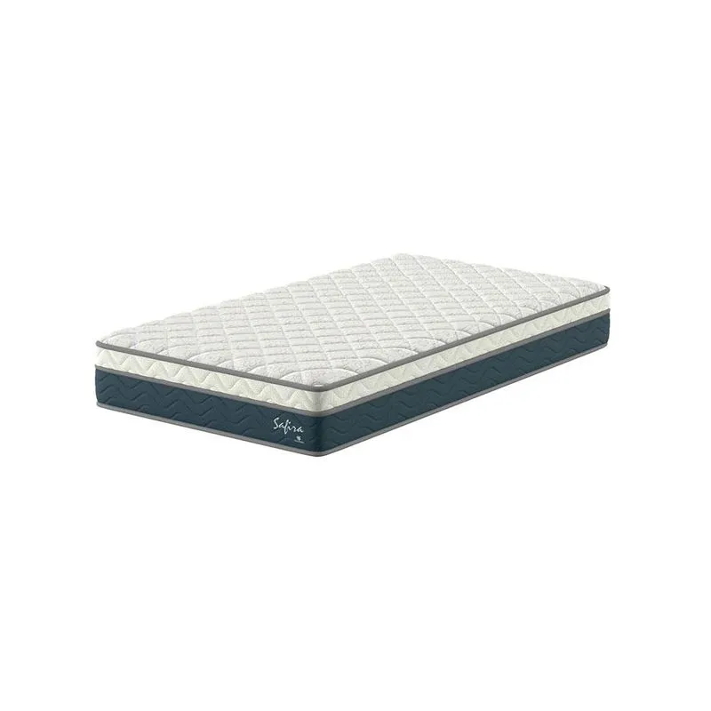 Colchão Solteirão Safira Molas Ensacadas (26x108x198) Azul e Branco