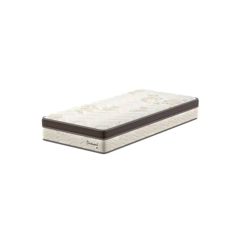Colchão Solteiro Molas Ensacadas Diamond Euro Suede Bege e Marrom