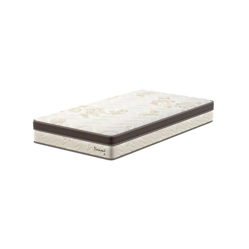Colchão Solteirão Diamond Euro Molas Ensacadas (26x108x198) Bege e Marrom
