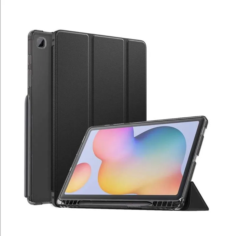 Capa para tablet Samsung Galaxy Tab S6 Lite 10.4 2020 wb - Auto hibernação, silicone flexível, suporte para leitura, compartimento para S-Pen