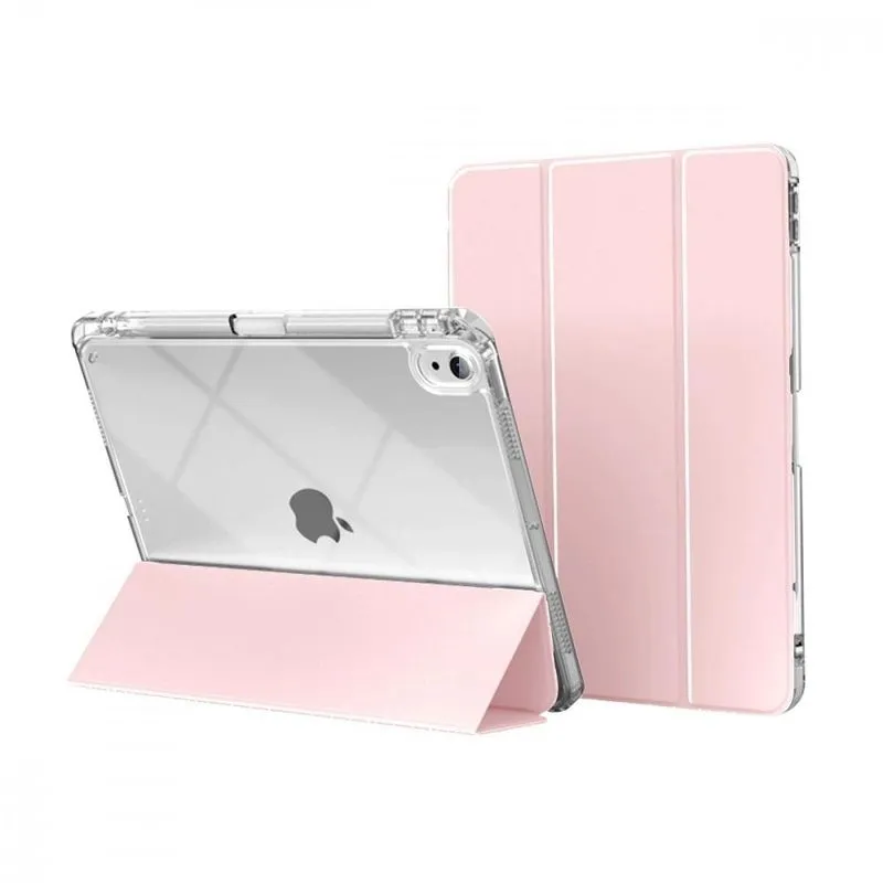 Capa Compatível Com iPad 10ª Geração 10.9 Rosa 2022 wb Translucida Flexível Alta hibernação e Compart.