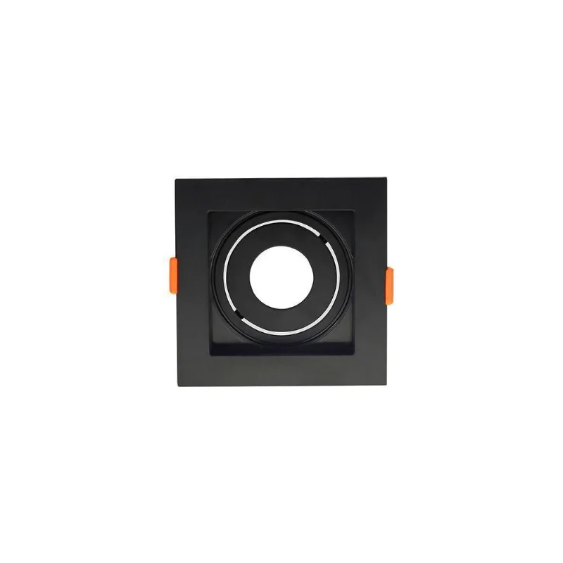 Spot De Embutir Recuado Nordecor Flea Para 1 Lâmpada Mr11 Quadrado Preto 6185