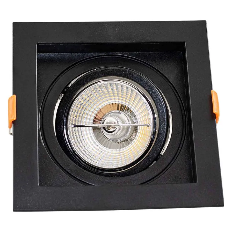 Spot de Embutir flea Quadrado Preto 1xGU10 p/ LED AR70 Nordecor ST3104