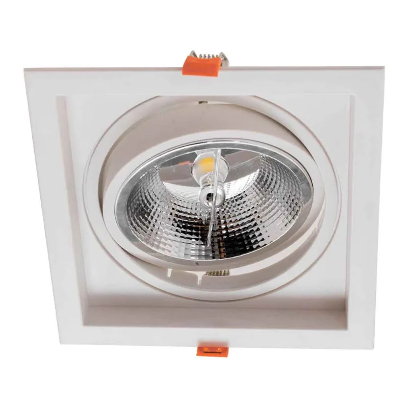 Spot de Embutir Quadrado flea Branco 1XGU10 p/ LED AR111 Nordecor 6199 ST3104