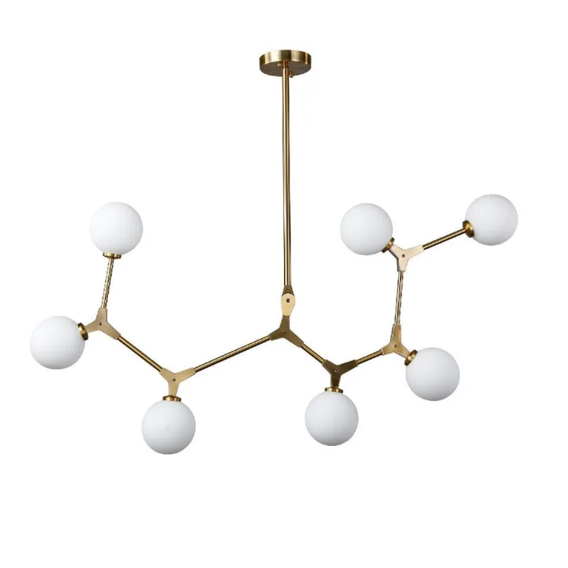 Pendente Moderno Bheo 1,10M 7 Globos De Vidro Nordecor