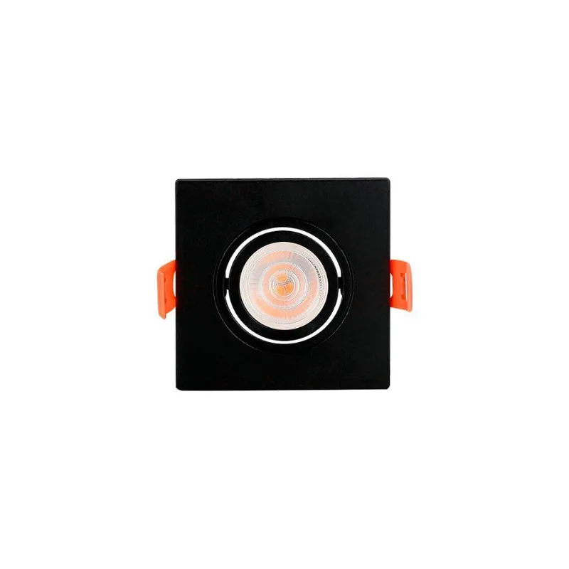 Spot De Embutir Plano Mbled Para 1 Lâmpada Mr11 Quadrado Preto