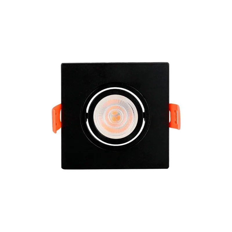 Spot De Embutir Plano Mbled Para 1 Lâmpada Par 20 Quadrado Preto