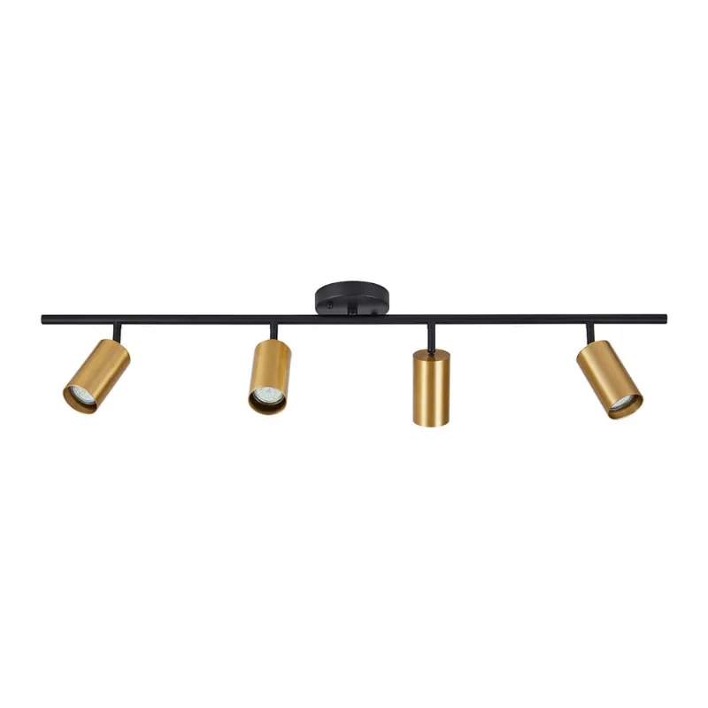Spot Trilho de Sobrepor Kalla Nordecor 2439 MR16 GU10 Dourado / Preto Bivolt