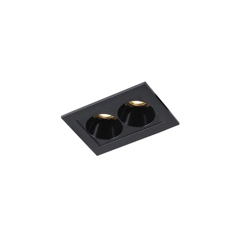 Spot de Embutir Nordecor Powerus Led 4W Bivolt Preto 3000K Luz Amarela