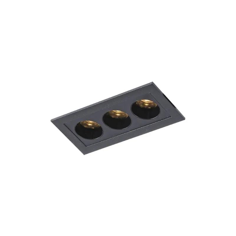 Spot de Embutir Nordecor Powerus Led 6W Bivolt Preto 3000K Luz Amarela
