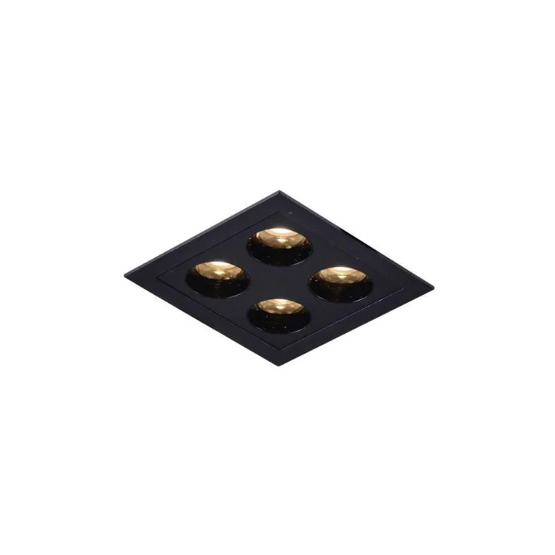 Spot De Embutir Nordecor Powerus Led 8w Bivolt Preto 3000k Luz Amarela