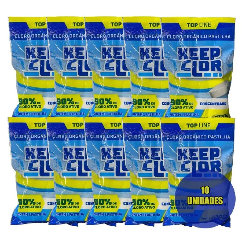 Kit 10 Pastilhas De Cloro 200g Concentrado Keepclor