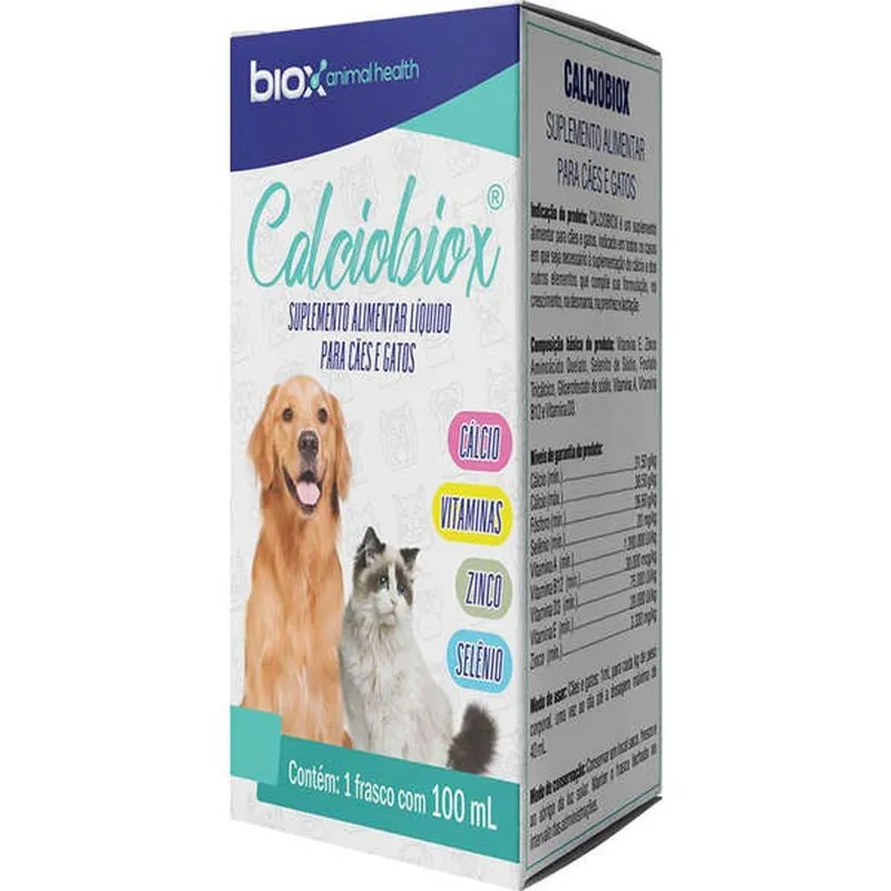 Calciobiox Biox Suplemento Alimentar Para Cães E Gatos 100ml