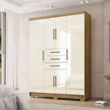GUARDA ROUPA TAURUS IMPERIAL 6P 3G LxAxP 1.51 x 2.05 x 0.47 NATURE / CHAMPAGNE VILA RICA