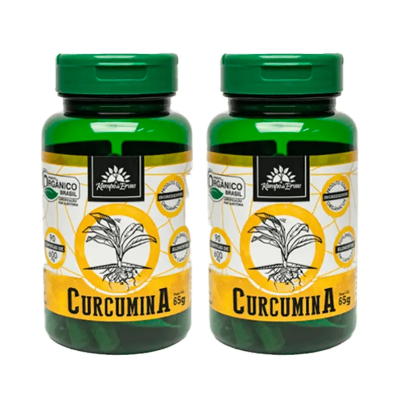 Kit 2x: Curcumina Orgânica 600mg Kampo De Ervas 90 Cápsulas
