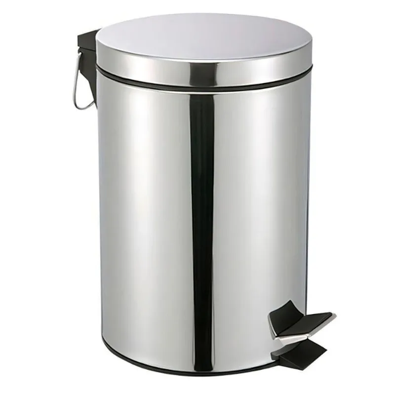 Lixeira de Aco Inox 20L com Pedal Antiderrapante Balde Removivel para Cozinha e Banheiro Prata