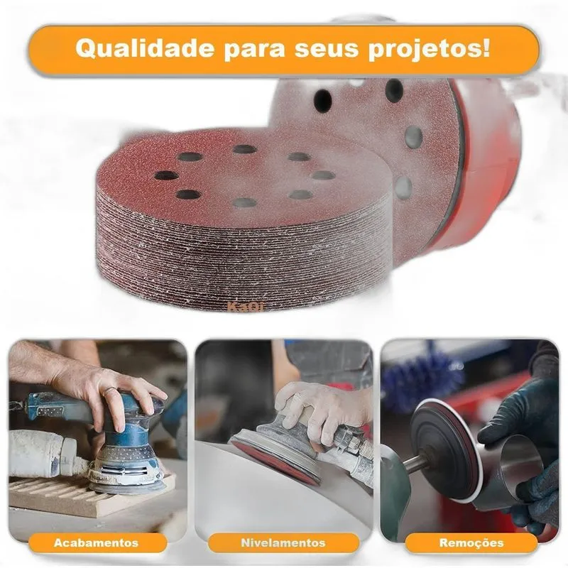 20 X Lixas Disco Grão 7 Polegadas 180mm 8 Furos Lixadeira