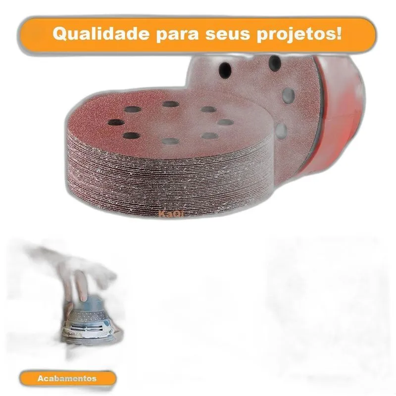 20 X Lixas Disco Grão 7 Polegadas 180mm 8 Furos Lixadeira