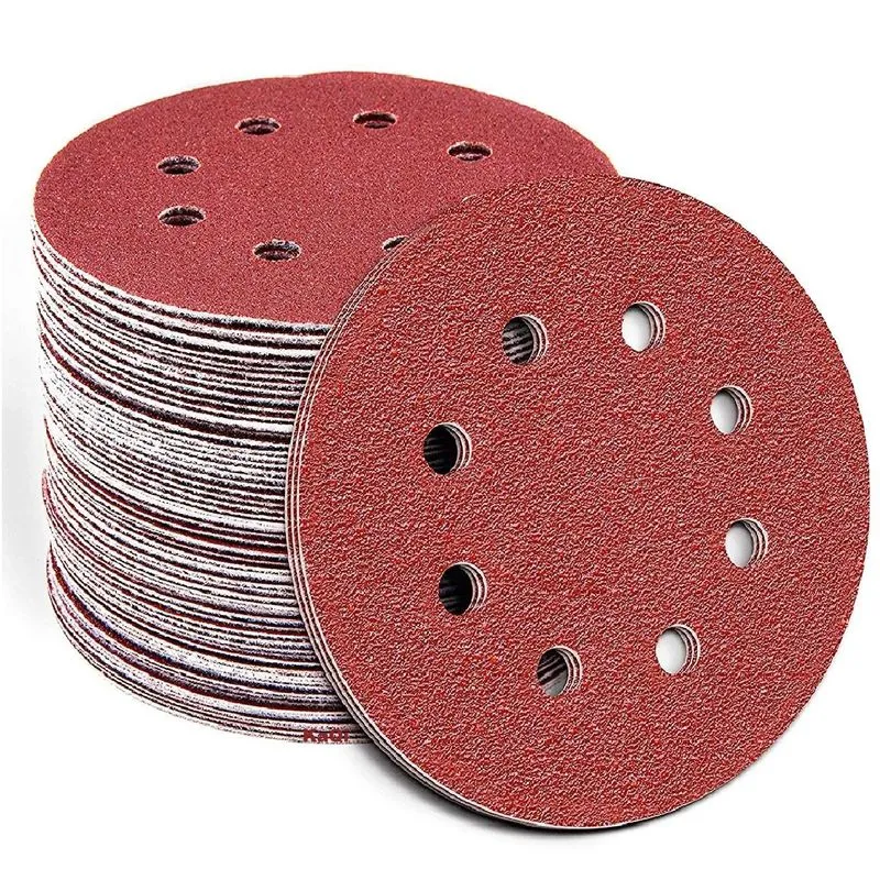 50 X Lixas Disco Grão 7 Polegadas 180mm 8 Furos Lixadeira
