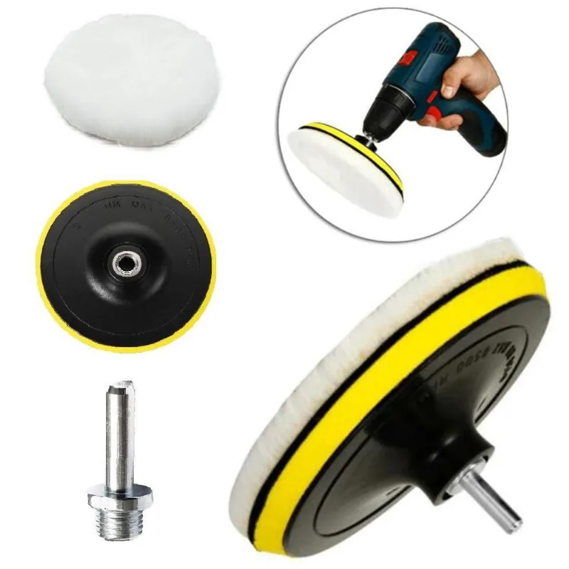 1 Disco Prato 5 Polegadas 125Mm + 1 Boina Lã + 1 Adaptador