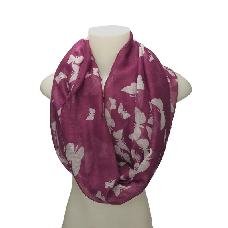 Lenço Feminino / Echarpe Borboleta Rosa