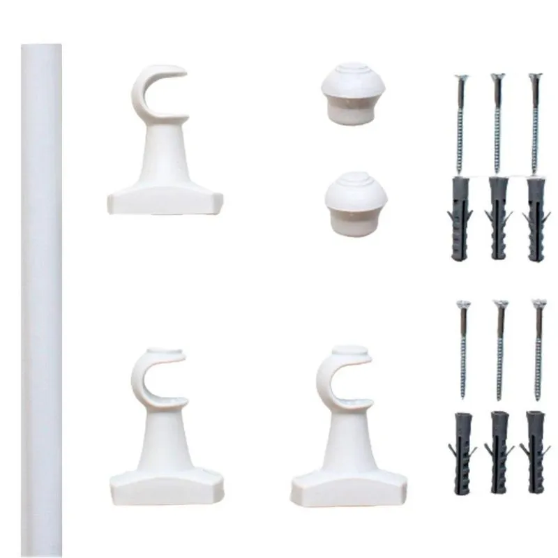 Varão Simples Para Cortinas 1,0mts 19mm Branco Compacto