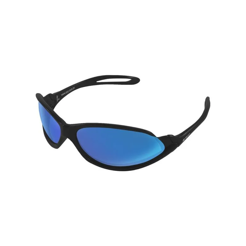 Modelo Spy 39 - Open Preto Fosco - Lentes: Azul