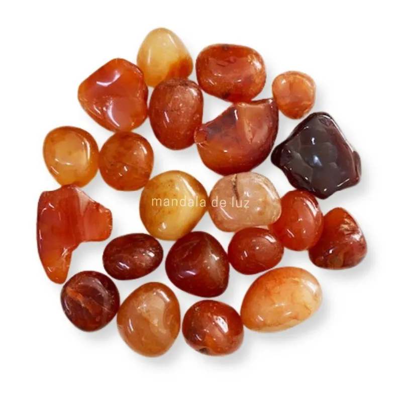 Kit De Pedra Cornalina Rolada Natural Pedras E Cristais Naturais P 100g