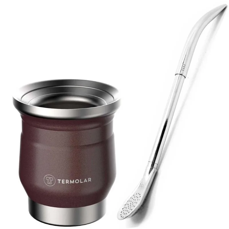 Kit Chimarrão Tereré Cuia Tupi Termolar + Bomba Inox Curva