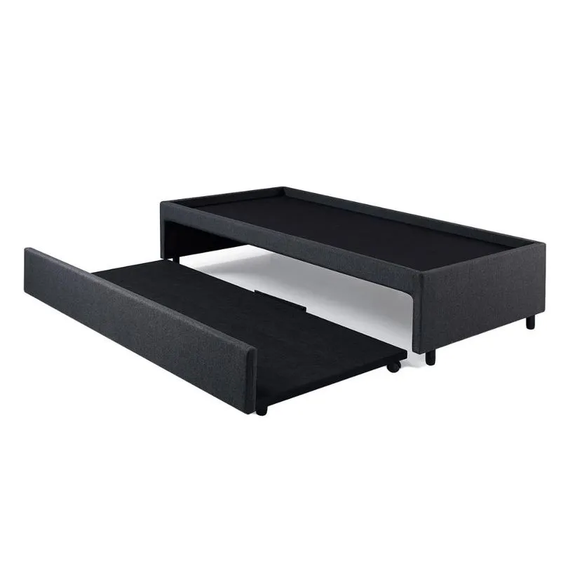 Bicama Box para Dois Colchões Solteiro Linho Cinza 88x188x38 cm