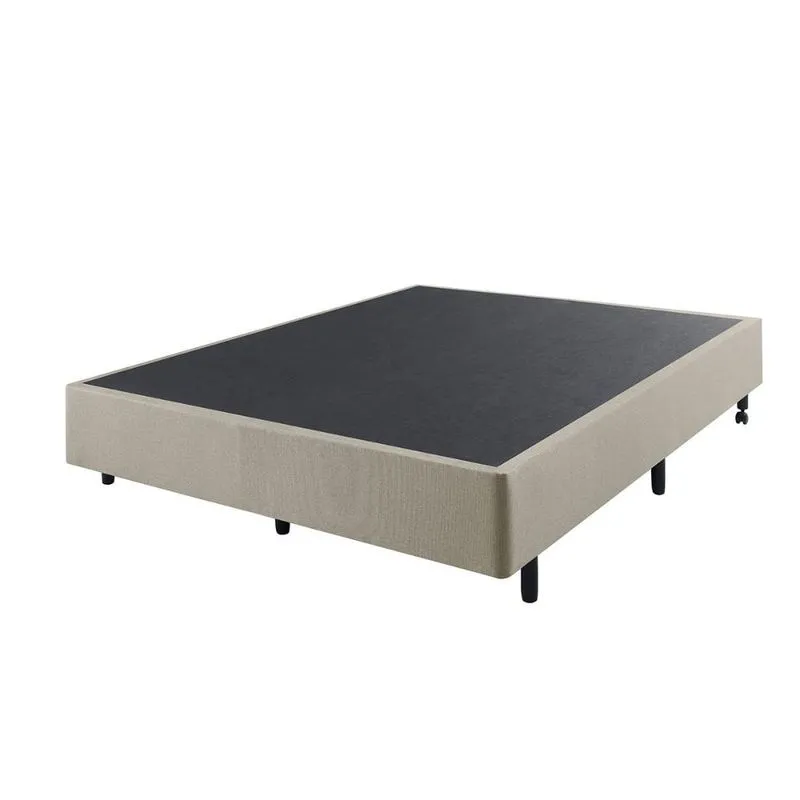 Cama Box Casal Linho Bege 138x188x38 cm