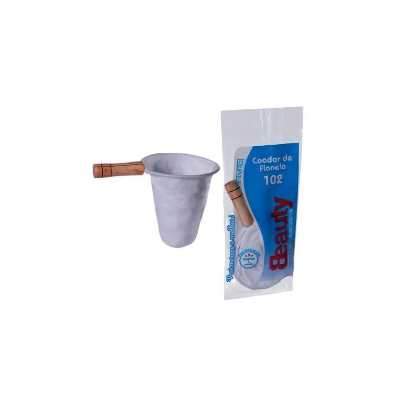Coador Café Flanela 11,5cm Cabo Madeira Beauty