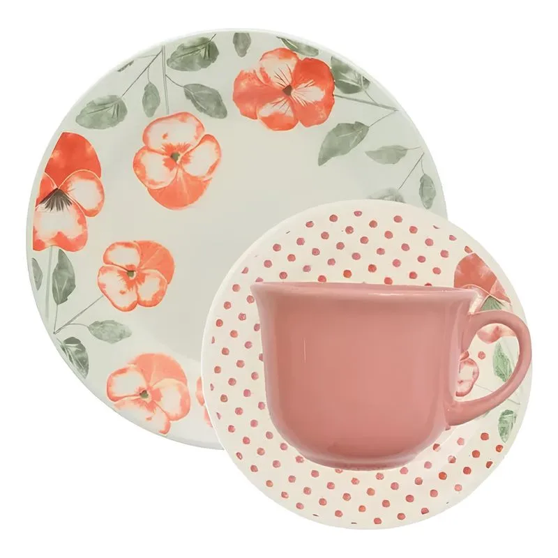 Kit Jogo Café Lanche Oxford Donna Holambra 8 Peças