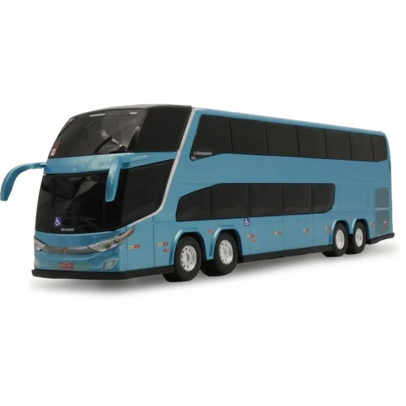 Ônibus Em Miniatura G7 Double Deck Dd Pintura Azul Metálico