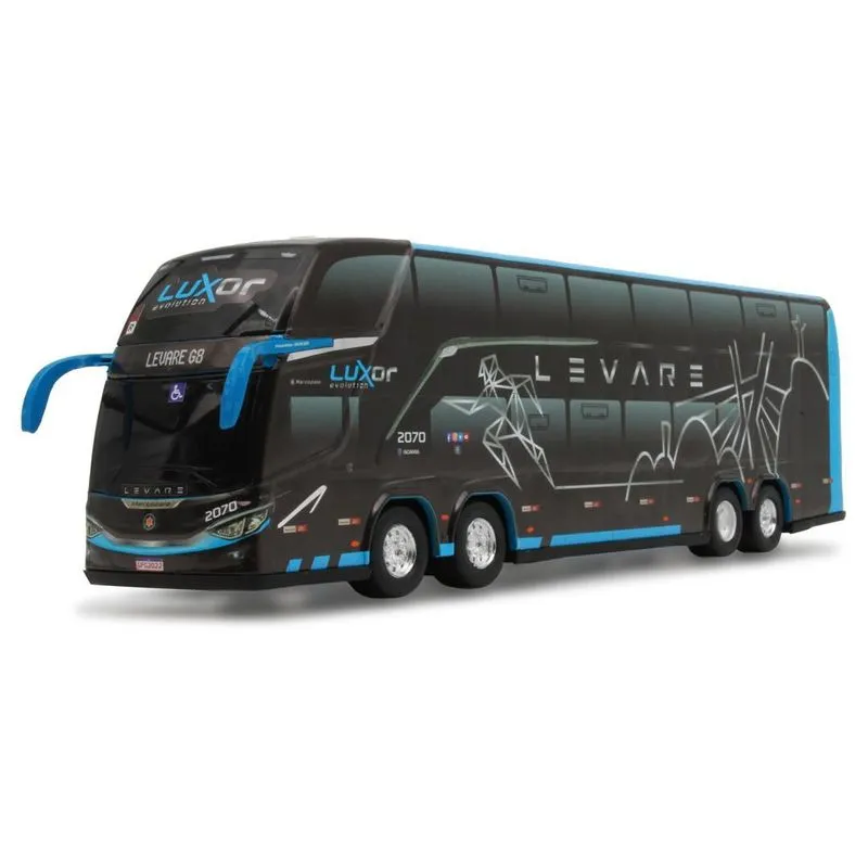 Ônibus Em Miniatura Viação Levare Luxo G8 Azul Dd