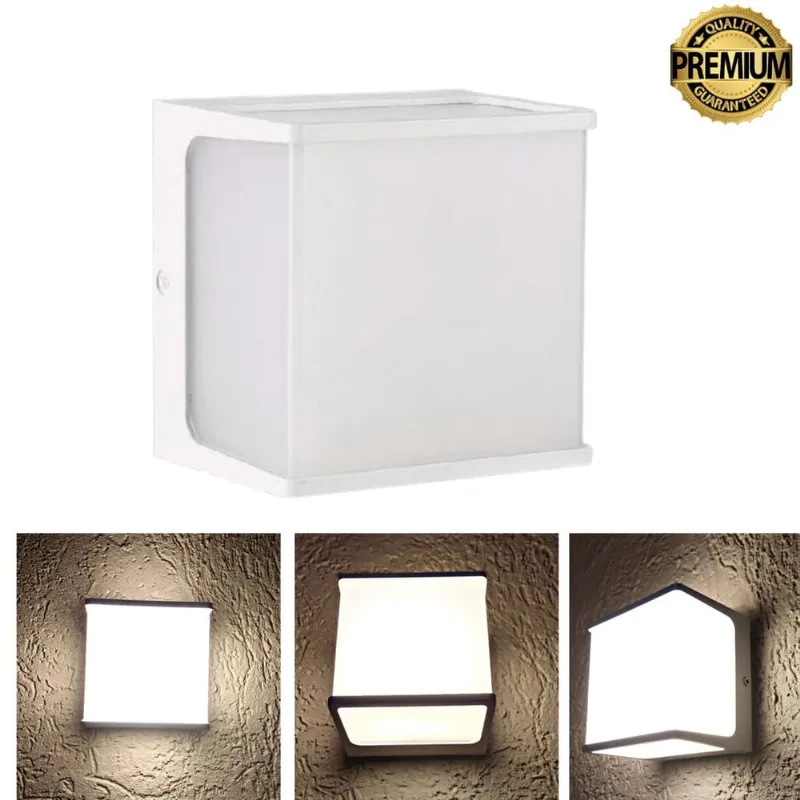 Arandela New Home Quadrada 8W 3000K Ip65 A Prova Água Branco