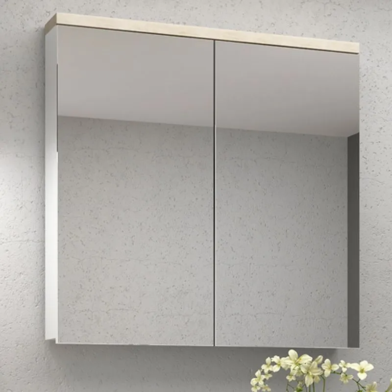 Armário para Banheiro 90cm Cewal com 02 portas Branco/Patina