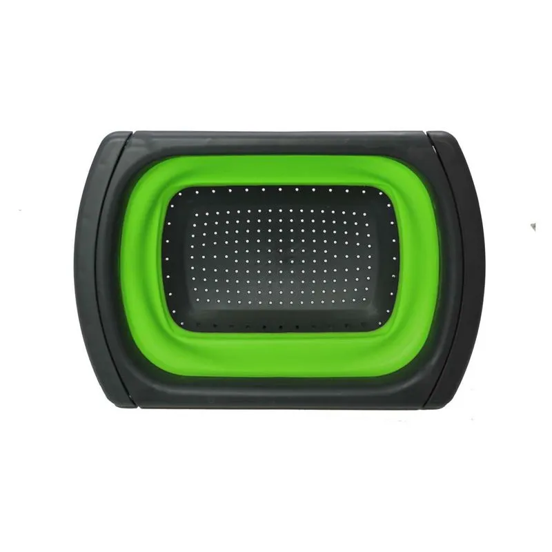 Escorredor Expansível Silicone Verde - Alça Retrátil